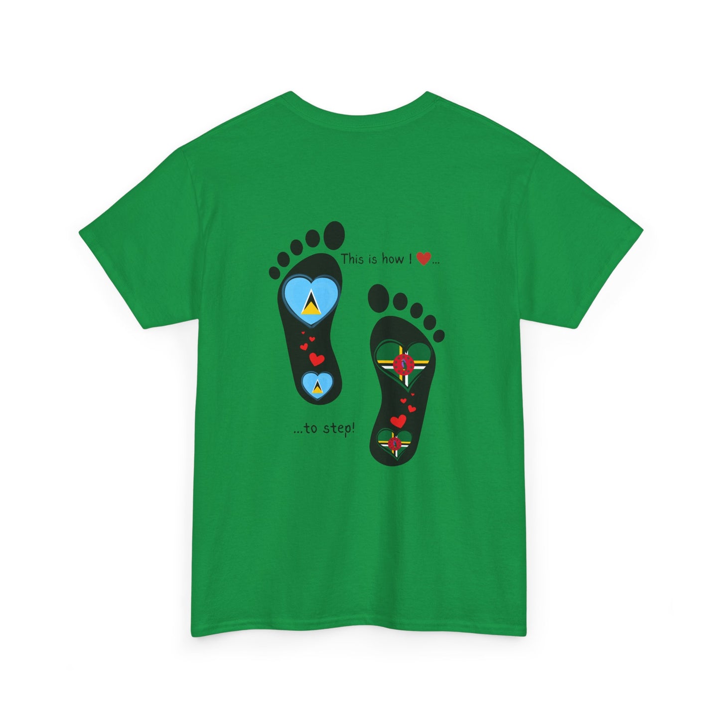 Caribbean Fusion: Footprint Flags Tee - Celebrate Saint Lucia & Dominica in Style!