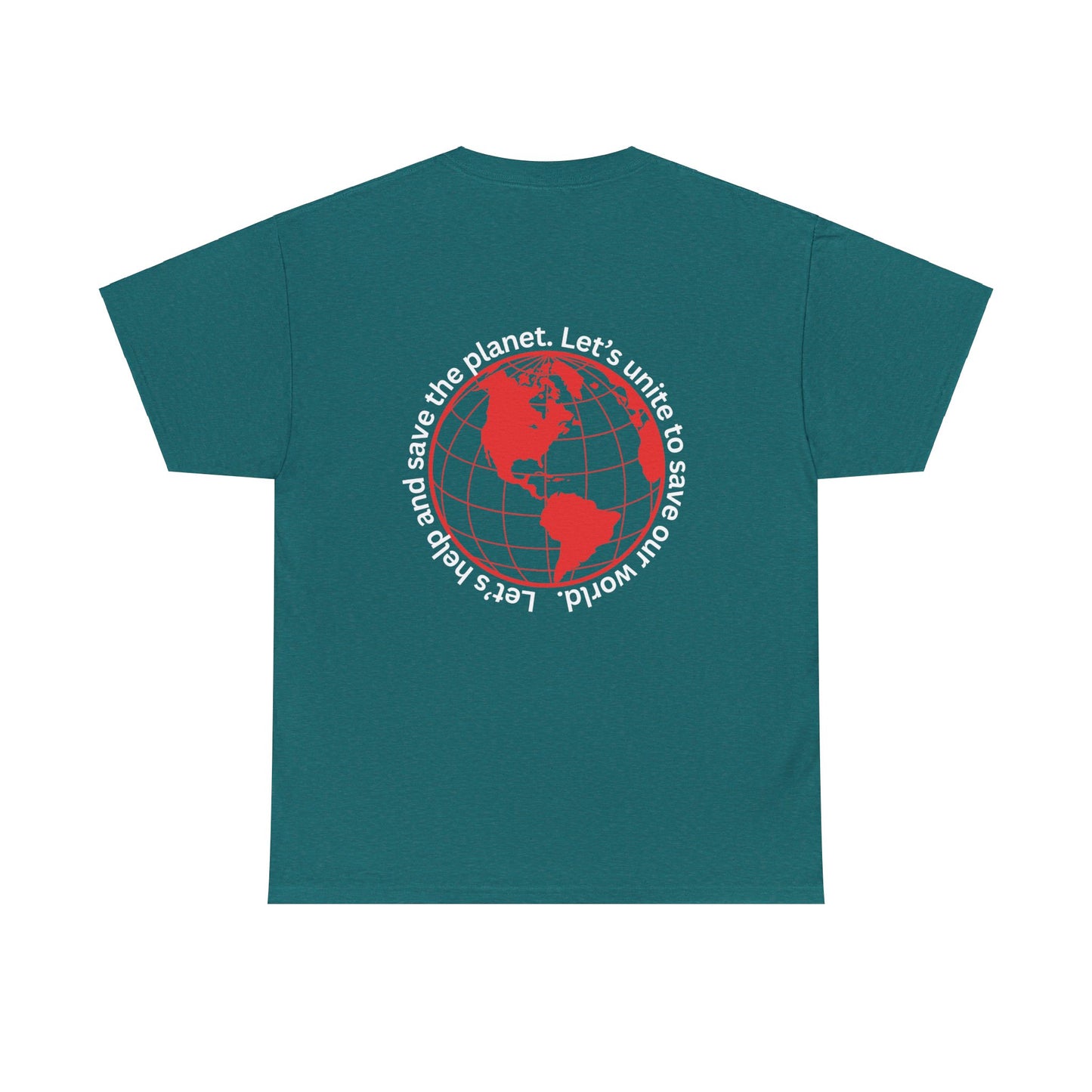 Eco-Friendly Unisex Tee: - Red Outlined World Unisex Tee- Heavy Cotton Tee