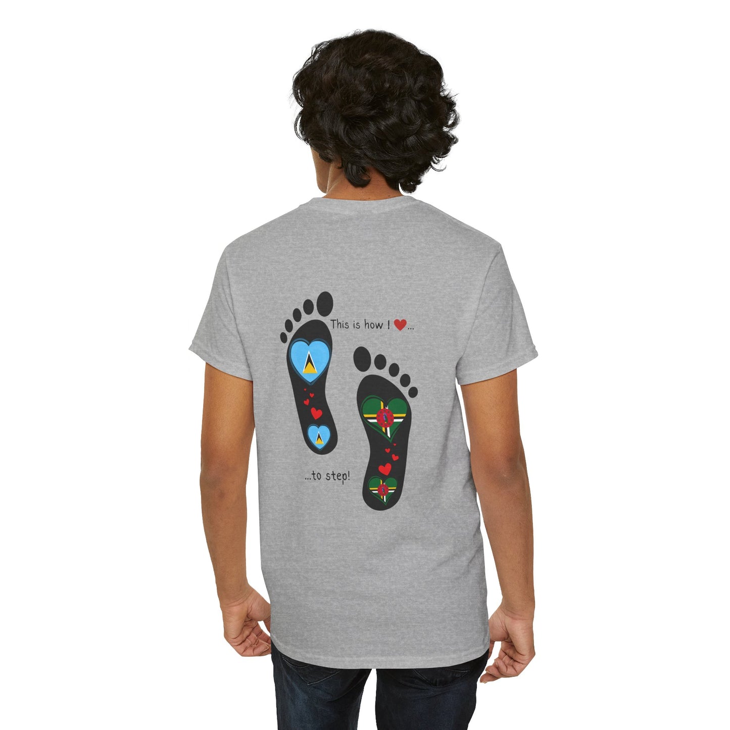 Caribbean Fusion: Footprint Flags Tee - Celebrate Saint Lucia & Dominica in Style!