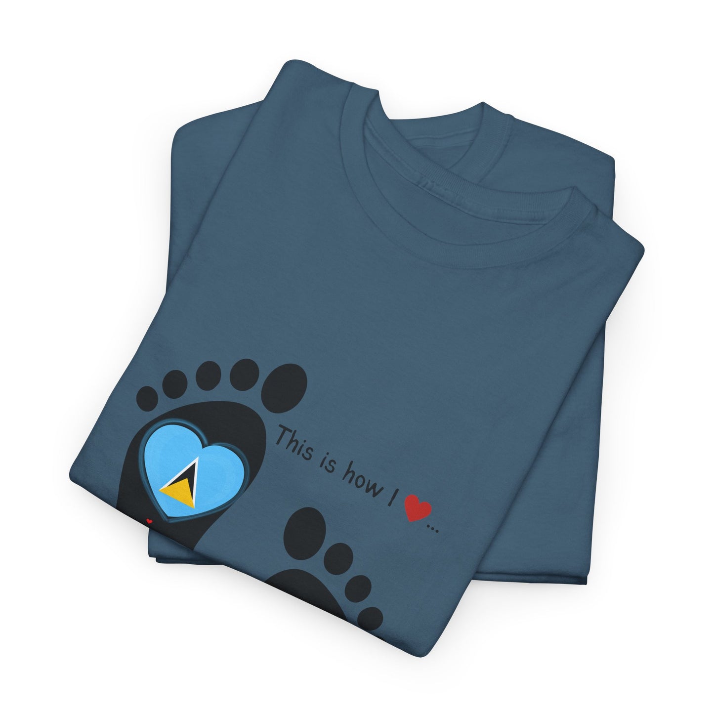 Caribbean Fusion: Footprint Flags Tee - Celebrate Saint Lucia & Dominica in Style!
