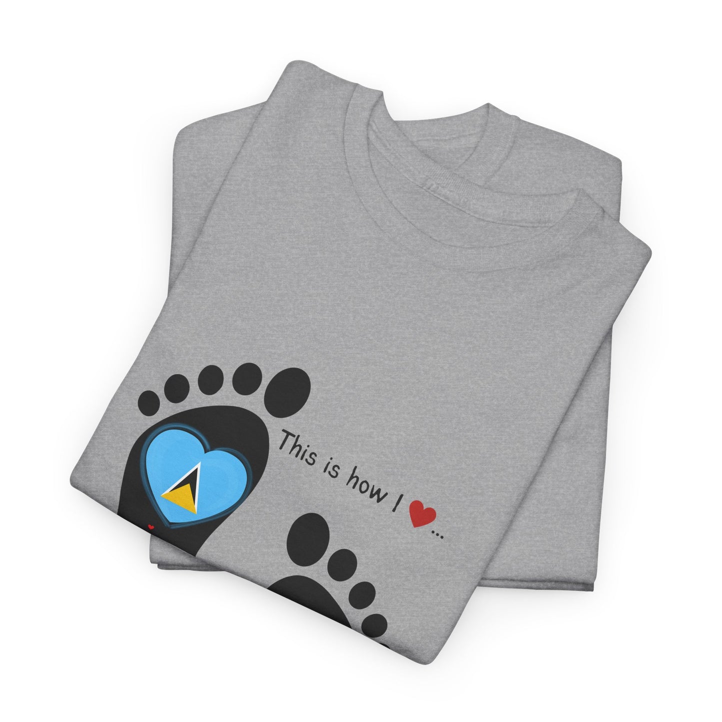 Caribbean Fusion: Footprint Flags Tee - Celebrate Saint Lucia & Dominica in Style!