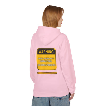 Unisex Midweight Softstyle Fleece Hoodie - "DON'T ENTER INTO SHIT'UATIONS OR SHIT'UATIONSHIPS!" Bold Warning Sign Hoodie & Sweat-Top – Empowering, Humorous, and Stylish Apparel