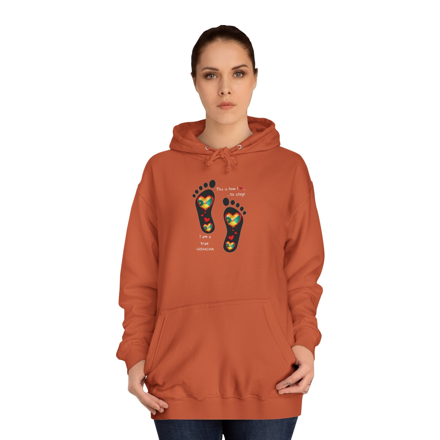 LoveJustJules Grenada Heart Flag Hoodie: Embrace Your Grenadian Pride