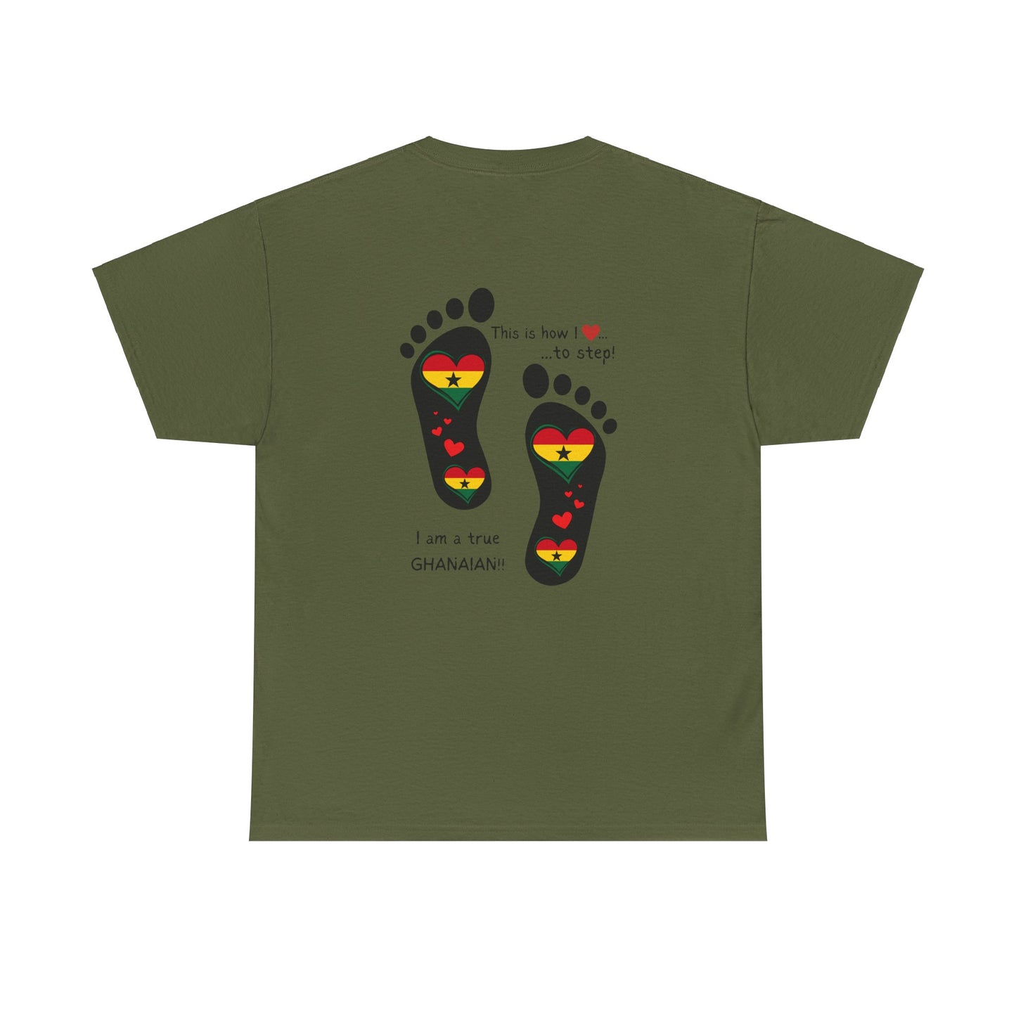 Unisex Ultra Cotton Tee - LoveJustJules Heart Flag Unisex Tee: Ghanaian Pride Edition