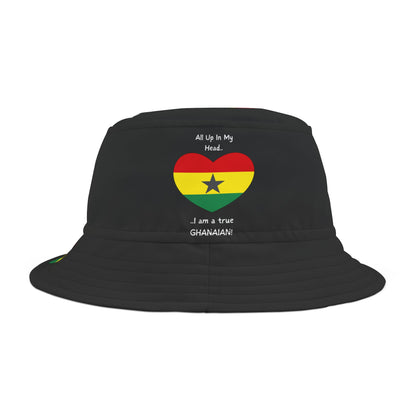 LoveJustJules Ghanaian Heart-shaped Flag Fisherman's Bucket Hat - Wear Your Ghanaian Pride!