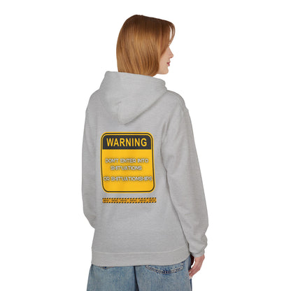 Unisex Midweight Softstyle Fleece Hoodie - "DON'T ENTER INTO SHIT'UATIONS OR SHIT'UATIONSHIPS!" Bold Warning Sign Hoodie & Sweat-Top – Empowering, Humorous, and Stylish Apparel