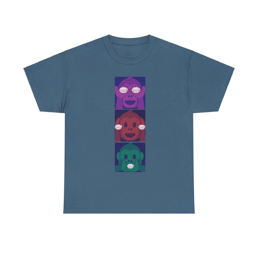 Introducing our Exclusive "See No Evil, Hear No Evil, Speak No Evil" Poop Emoji Graphic Tee-Shirt!