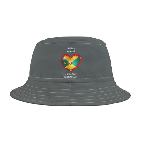 LoveJustJules - Grenadian Heart-Shaped Flag Bucket Hat - Gift Idea