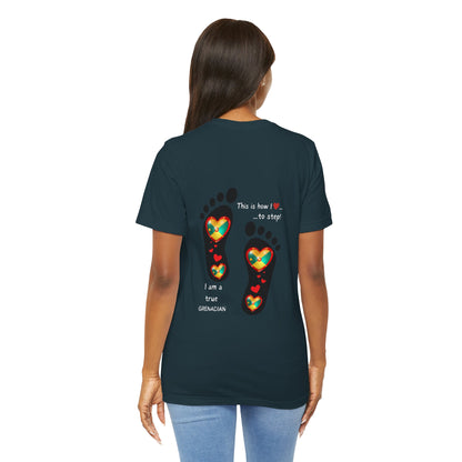 Unisex Jersey Short Sleeve Tee - LoveJustJules Grenadian Heart Flag Tee - Gift Idea