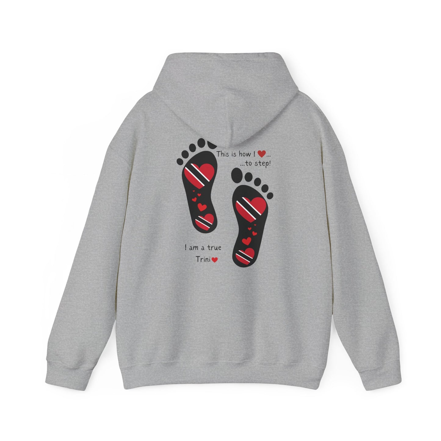 Trinidad Flag Footprints Hooded Top - Unique design meets comfort in our sweatshirt. Unisex style for all." Gift Idea for him and her.