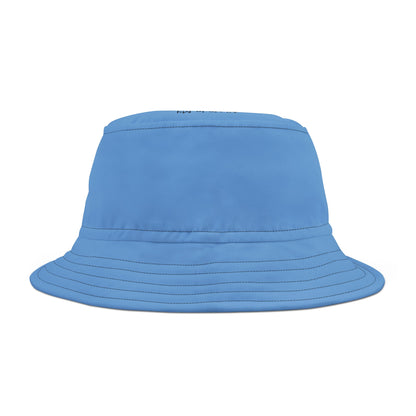 Blue St. Lucian Heritage Heart-Shaped Flag Bucket Hat with 'All Up In My Head... I am a True St. Lucian' Text