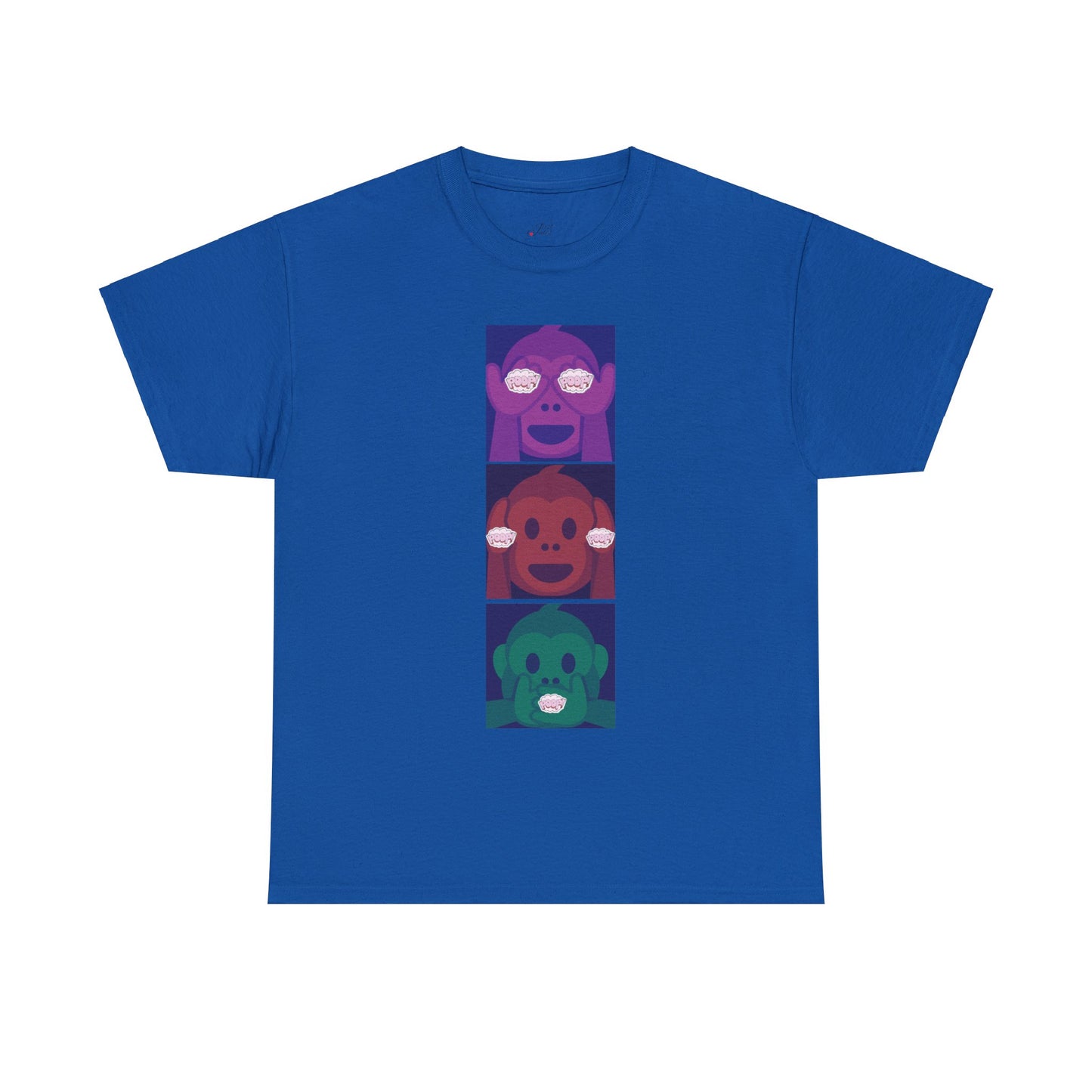 Introducing our Exclusive "See No Evil, Hear No Evil, Speak No Evil" Poop Emoji Graphic Tee-Shirt!