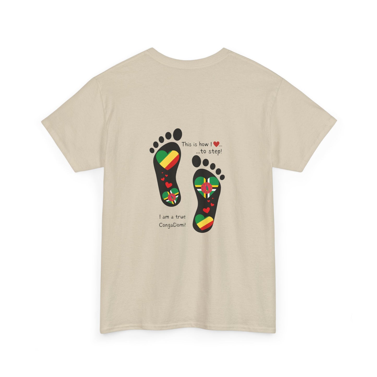 Unisex Heavy Cotton Tee - "Celebrating The Republic of the Congo & Dominica in Every Step" - Heritage Fusion By LoveJustJules