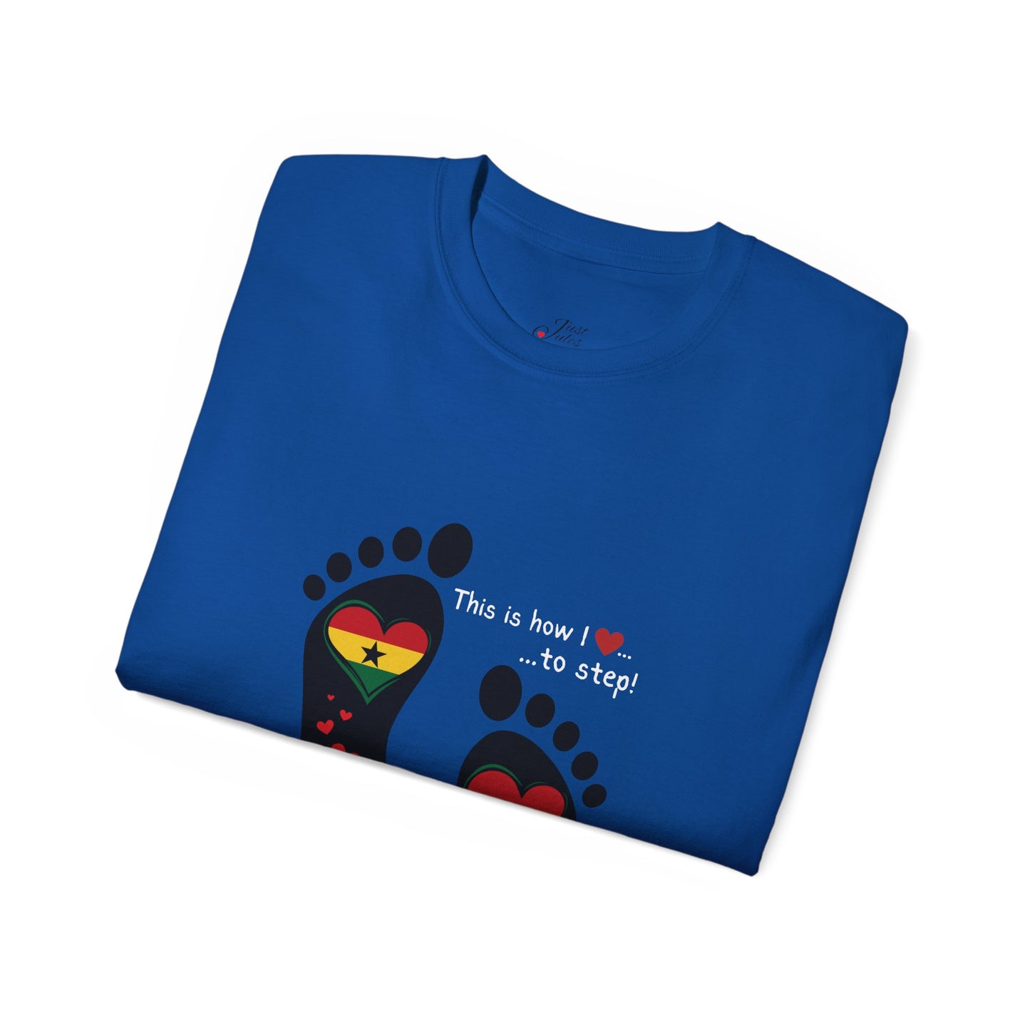 Unisex Ultra Cotton Tee - LoveJustJules Heart Flag Unisex Tee: Ghanaian Pride Edition