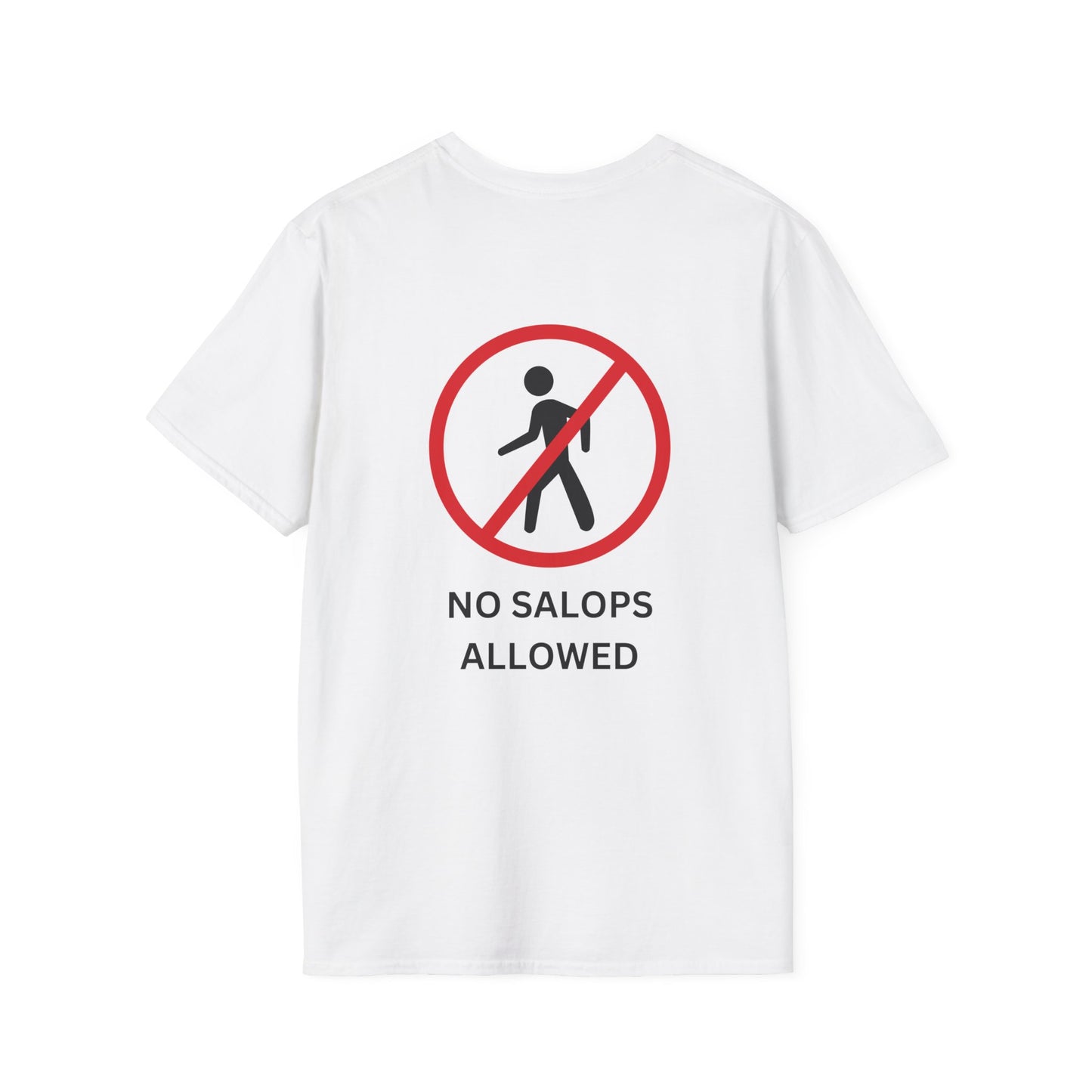 Unisex Softstyle T-Shirt - Caribbean Humour Featuring Design Print - "NO SALOPS ALLOWED"