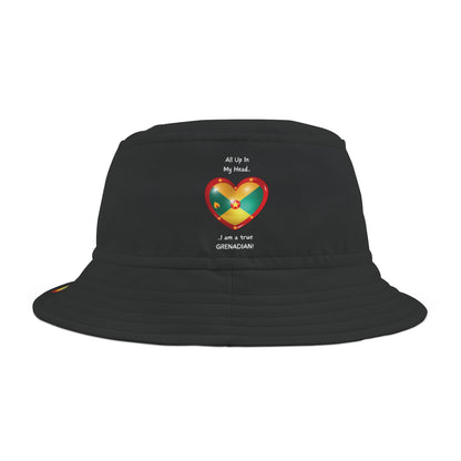 LoveJustJules - Grenadian Heart-Shaped Flag Bucket Hat - Gift Idea