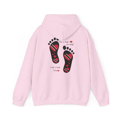 Trinidad Flag Footprints Hooded Top - Unique design meets comfort in our sweatshirt. Unisex style for all." Gift Idea for him and her.