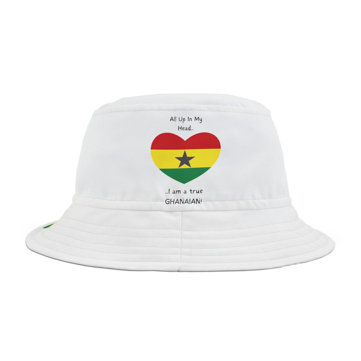 LoveJustJules - Ghanaian Heart-shaped Flag Fisherman's Bucket Hat - Wear Your Ghanaian Pride!