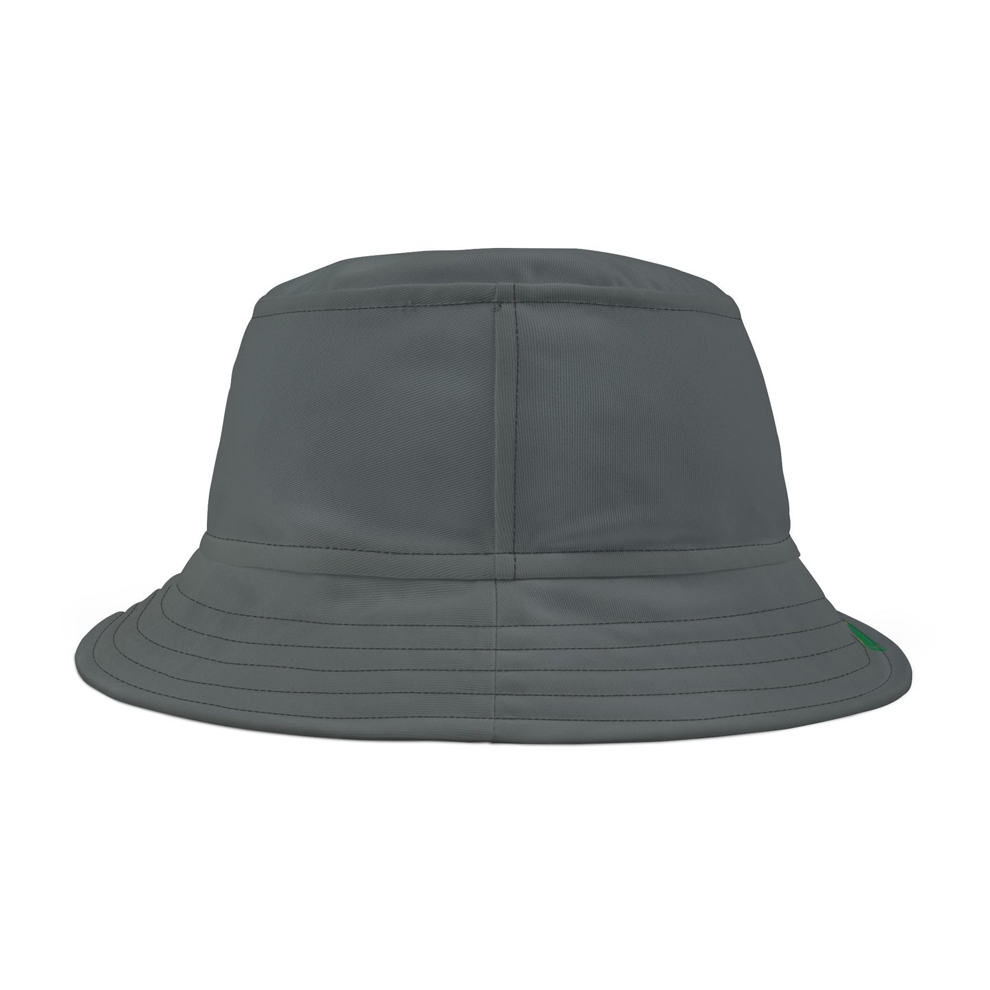 Dark Grey Coloured - Heart-Shaped Jamaican Flag Bucket Hat with 'All Up In My Head... I am a True Jamaican' Text