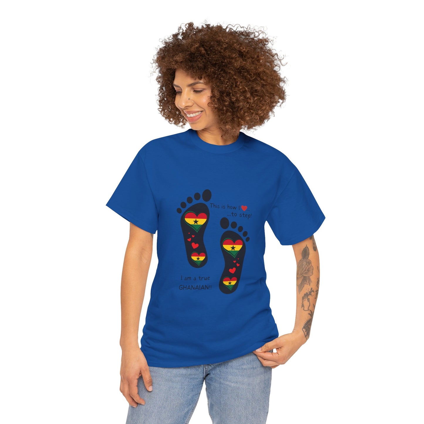 Unisex Ultra Cotton Tee - LoveJustJules Heart Flag Unisex Tee: Ghanaian Pride Edition