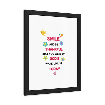 Framed Posters By LoveJustJules - “Smile and Be Thankful - Inspirational Framed Print – Uplifting Home Décor with Positive Message