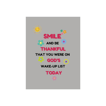 Fine Art Posters - “Smile and Be Thankful” Inspirational Canvas Print – Uplifting Home Décor with a Positive Message By LoveJustJules