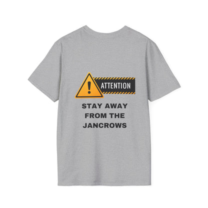 Unisex Softstyle T-Shirt Featuring Design Print - STAY AWAY FROM THE JANCROWS" - Caribbean Humour - LoveJustJules