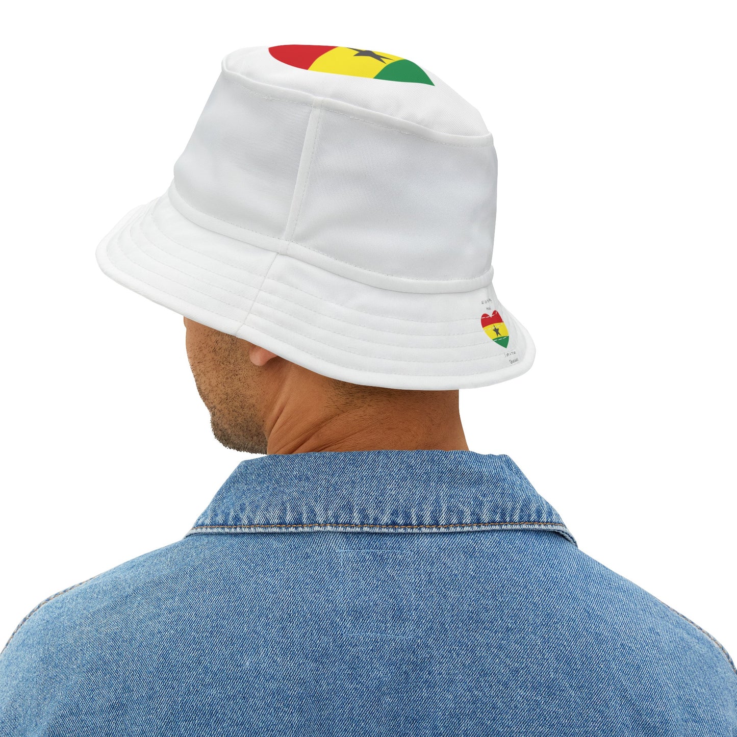 LoveJustJules Heart-shaped Ghanaian Flag Fisherman's Bucket Hat - Embrace Your Ghanaian Pride!