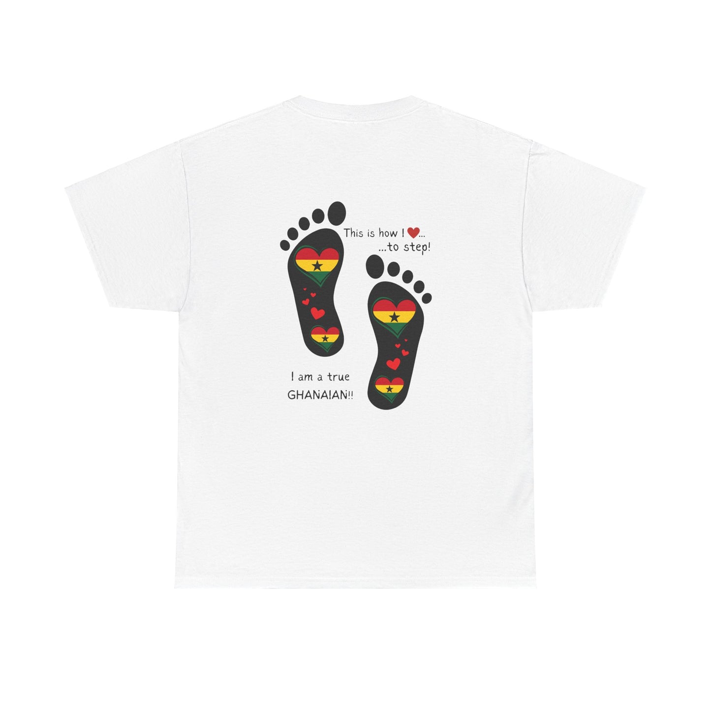 Unisex Ultra Cotton Tee - LoveJustJules Heart Flag Unisex Tee: Ghanaian Pride Edition