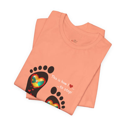 Unisex Jersey Short Sleeve Tee - LoveJustJules Grenadian Heart Flag Tee - Gift Idea