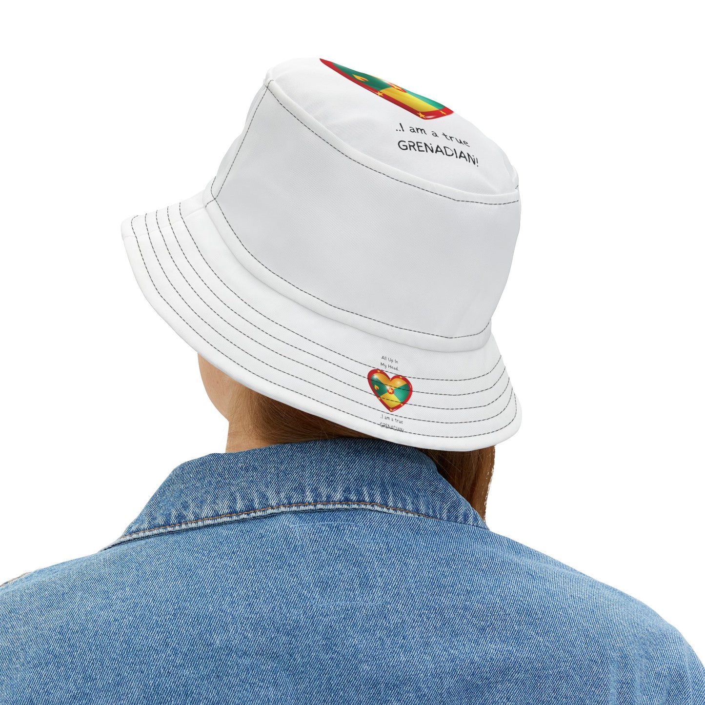 LoveJustJules Grenadian Heart Flag Bucket Hat