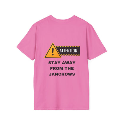 Unisex Softstyle T-Shirt Featuring Design Print - STAY AWAY FROM THE JANCROWS" - Caribbean Humour - LoveJustJules