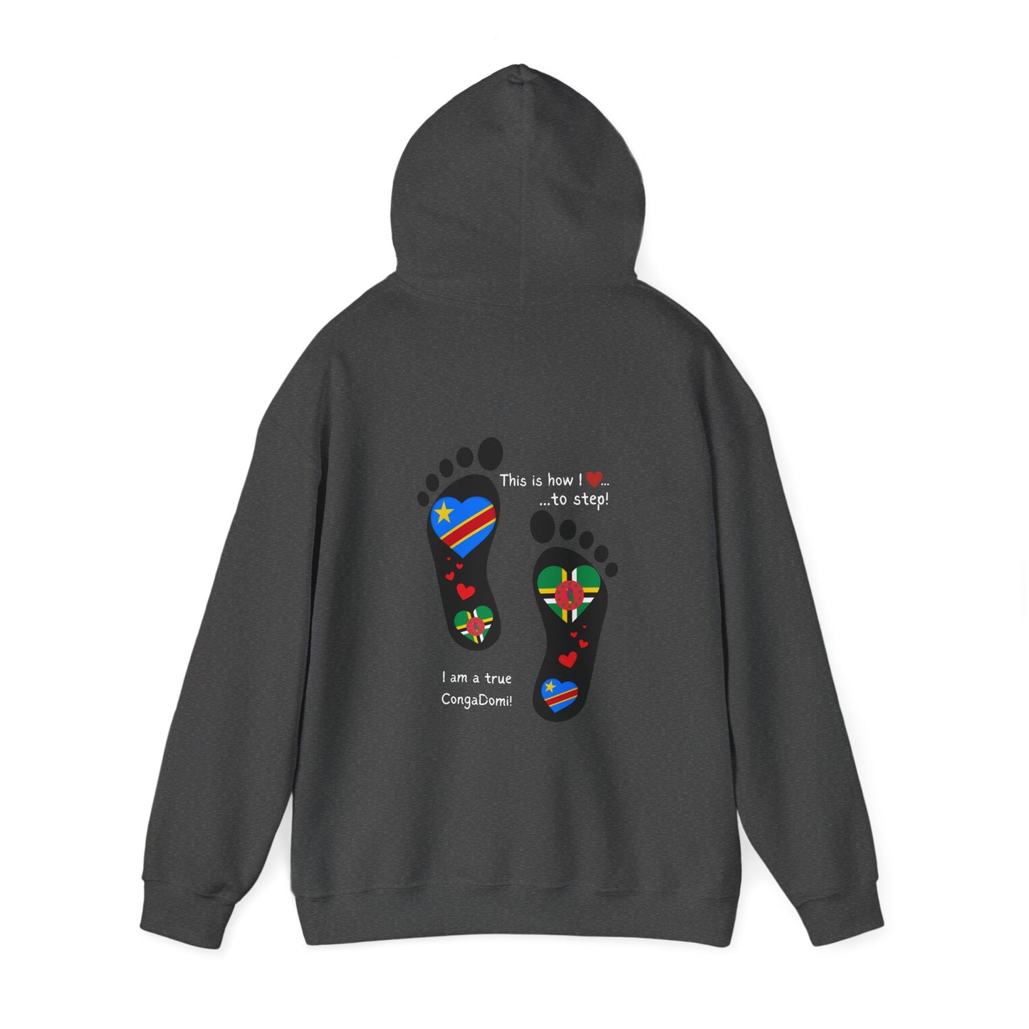 Unisex Heavy Blend™ Hooded Sweatshirt - LoveJustJules - Heritage Fusion: Celebrating Congo & Dominica in Every Step