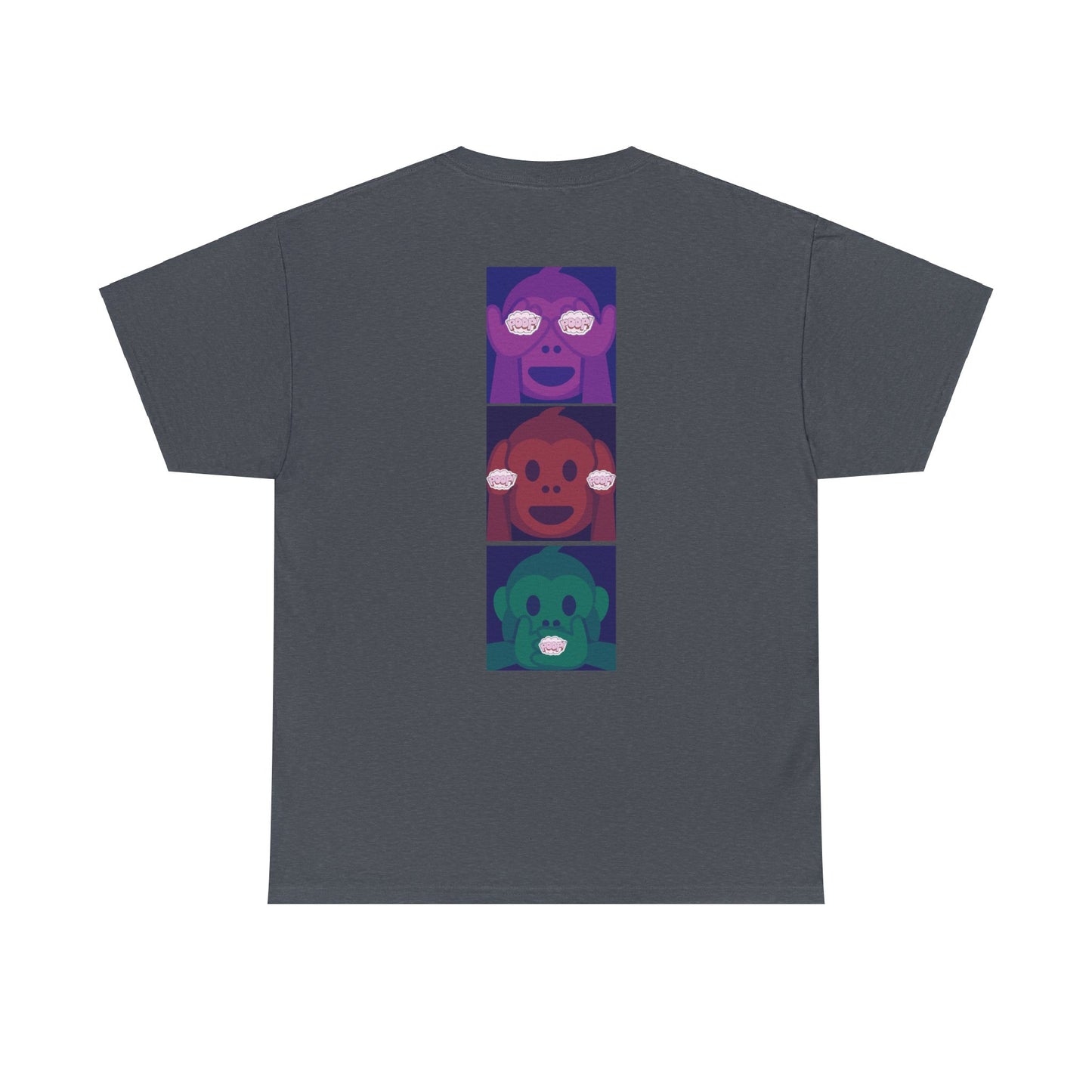 Introducing our Exclusive "See No Evil, Hear No Evil, Speak No Evil" Poop Emoji Graphic Tee-Shirt!