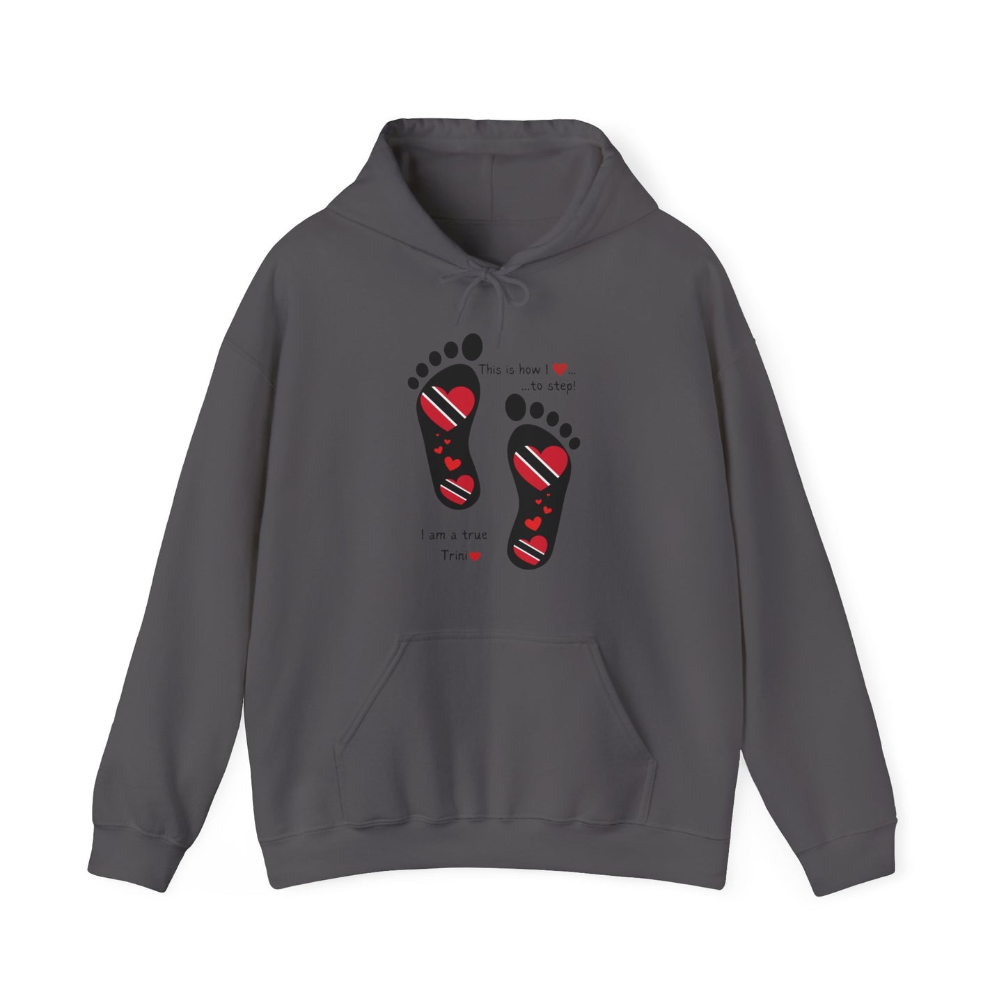 Trinidad Flag Footprints Hooded Top - Unique design meets comfort in our sweatshirt. Unisex style for all." Gift Idea for him and her.