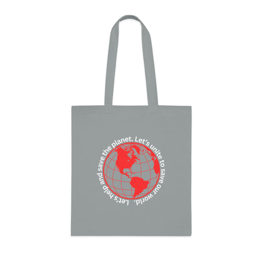 Cotton Tote/Bag - Global Consciousness Tote: LoveJustJules Eco-Friendly World Outline Bag