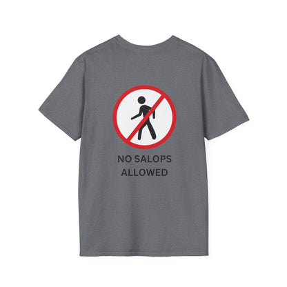 Unisex Softstyle T-Shirt - Caribbean Humour Featuring Design Print - "NO SALOPS ALLOWED"