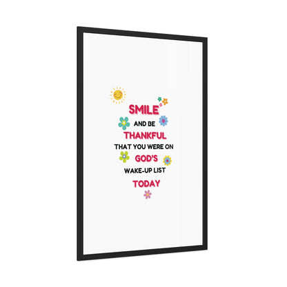 Framed Posters By LoveJustJules - “Smile and Be Thankful - Inspirational Framed Print – Uplifting Home Décor with Positive Message