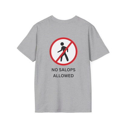 Unisex Softstyle T-Shirt - Caribbean Humour Featuring Design Print - "NO SALOPS ALLOWED"