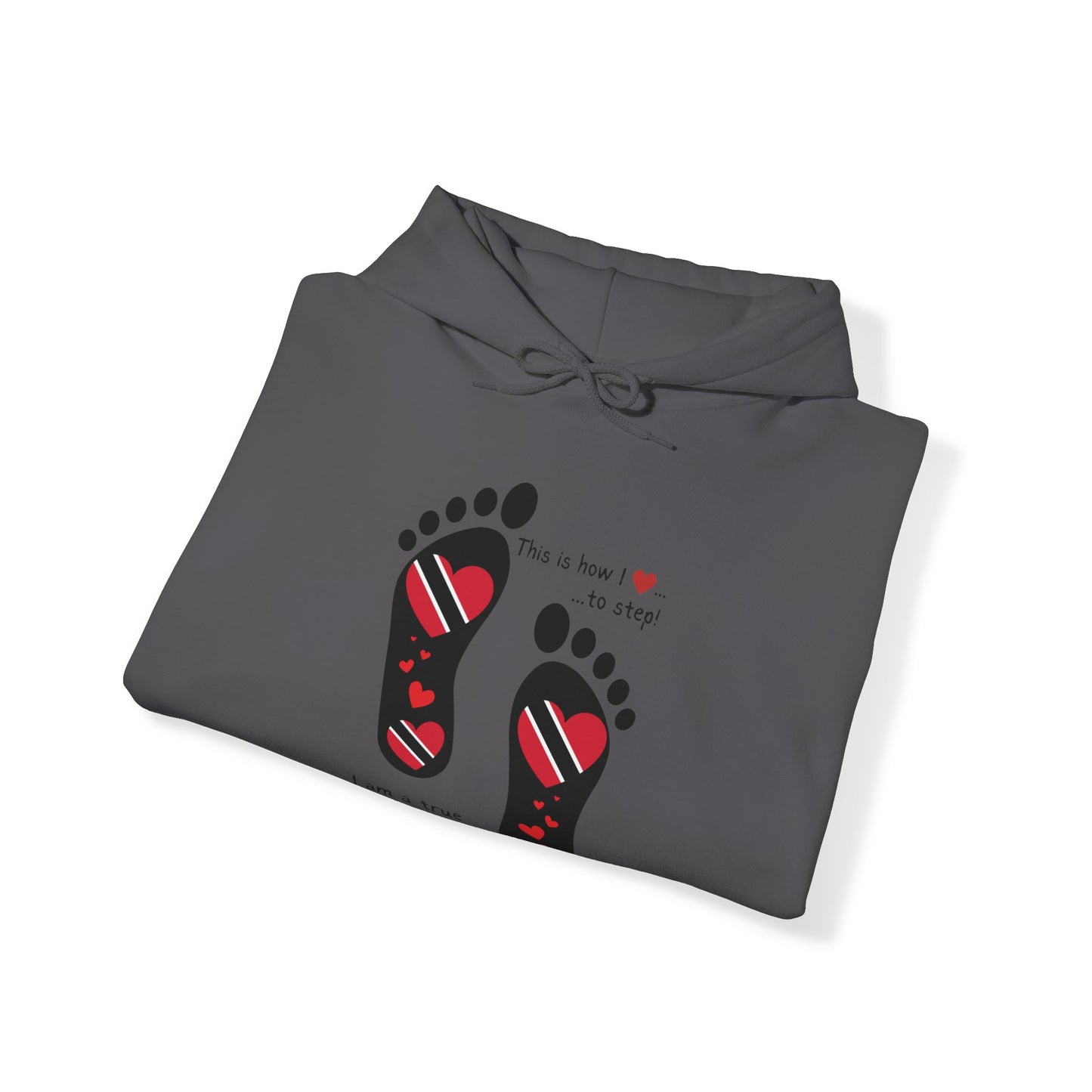 Trinidad Flag Footprints Hooded Top - Unique design meets comfort in our sweatshirt. Unisex style for all." Gift Idea for him and her.