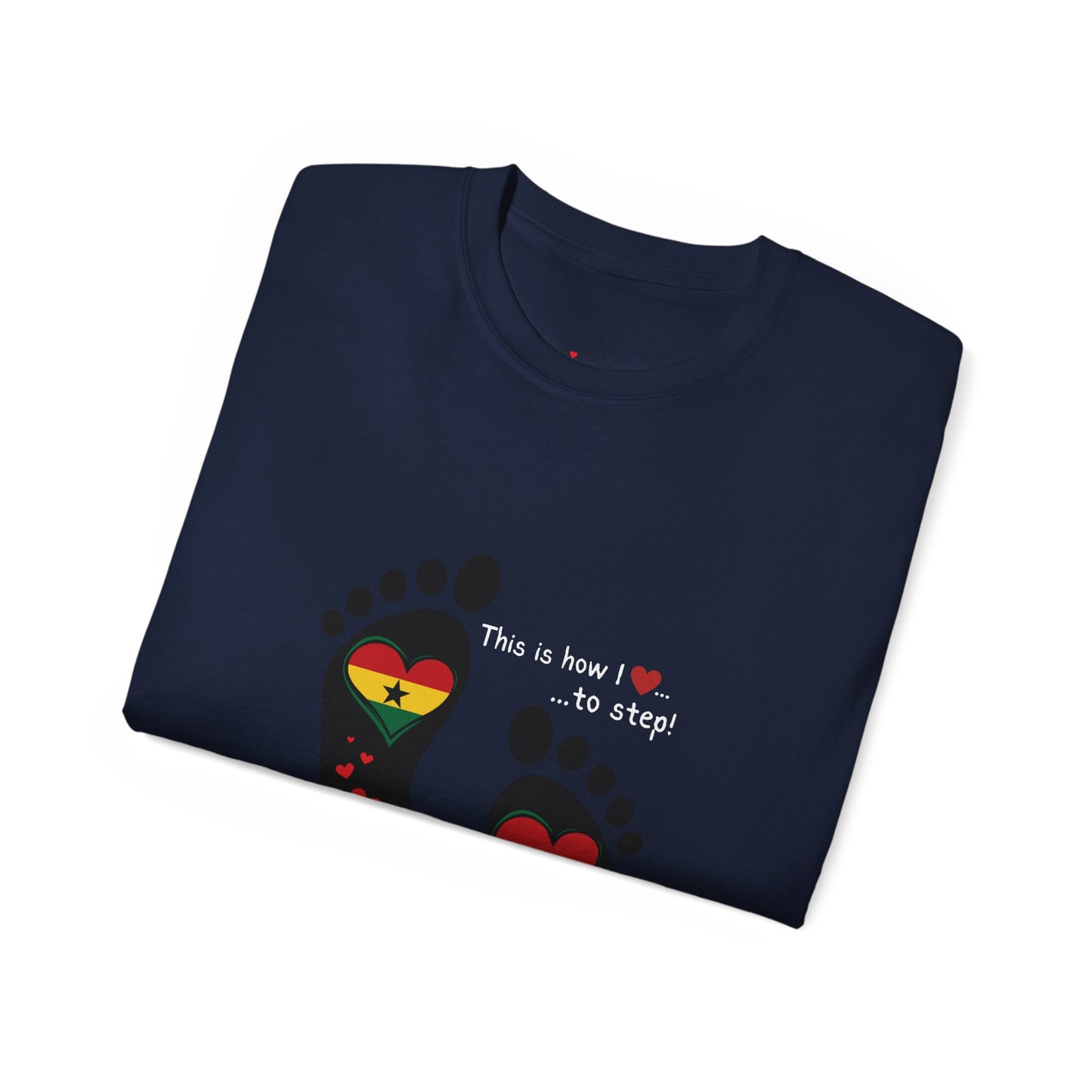 Unisex Ultra Cotton Tee - LoveJustJules Heart Flag Unisex Tee: Ghanaian Pride Edition