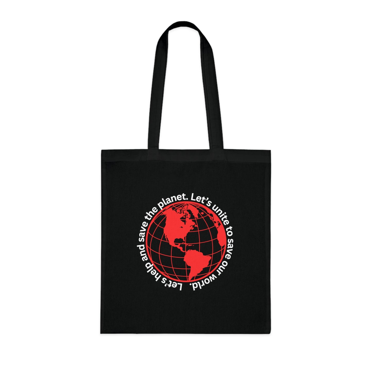 Cotton Tote/Bag - Global Consciousness Tote: LoveJustJules Eco-Friendly World Outline Bag