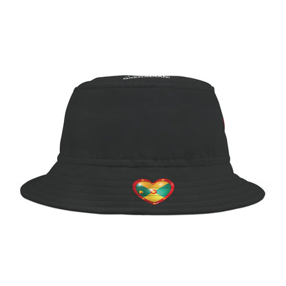 LoveJustJules - Grenadian Heart-Shaped Flag Bucket Hat - Gift Idea