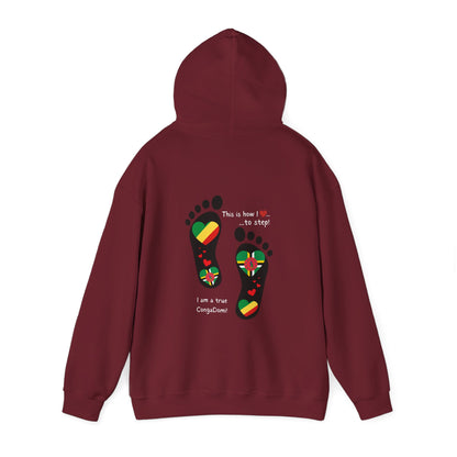 Unisex Heavy Blend™ "Celebrating The Republic of the Congo & Dominica in Every Step" - Heritage Flag Fusions By LoveJustJules