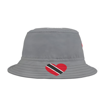 Heart-Shaped Trinidad & Tobago Flag Bucket Hat with 'All Up In My Head... I am a True Trini' Text