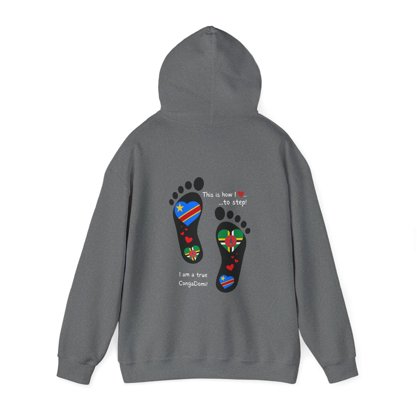 Unisex Heavy Blend™ Hooded Sweatshirt - LoveJustJules - Heritage Fusion: Celebrating Congo & Dominica in Every Step