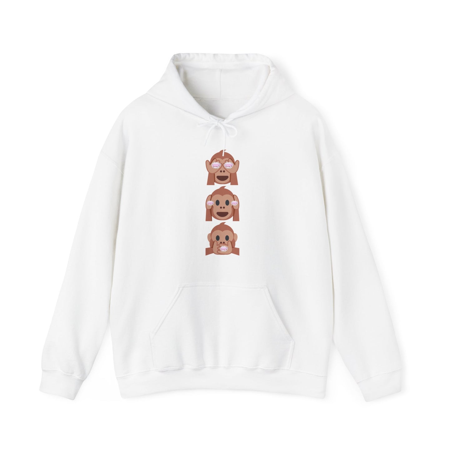 Introducing our iconic "See No Evil..Poop, Hear No Evil..Poop, Speak No Evil..Poop" monkeys hooded sweatshirt.