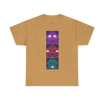 Introducing our Exclusive "See No Evil, Hear No Evil, Speak No Evil" Poop Emoji Graphic Tee-Shirt!