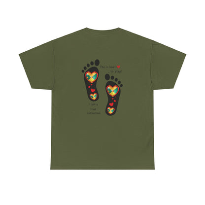 Unisex Heavy Cotton Tee -  LoveJustJules Grenadian Heart Flag Tee - Gift Idea