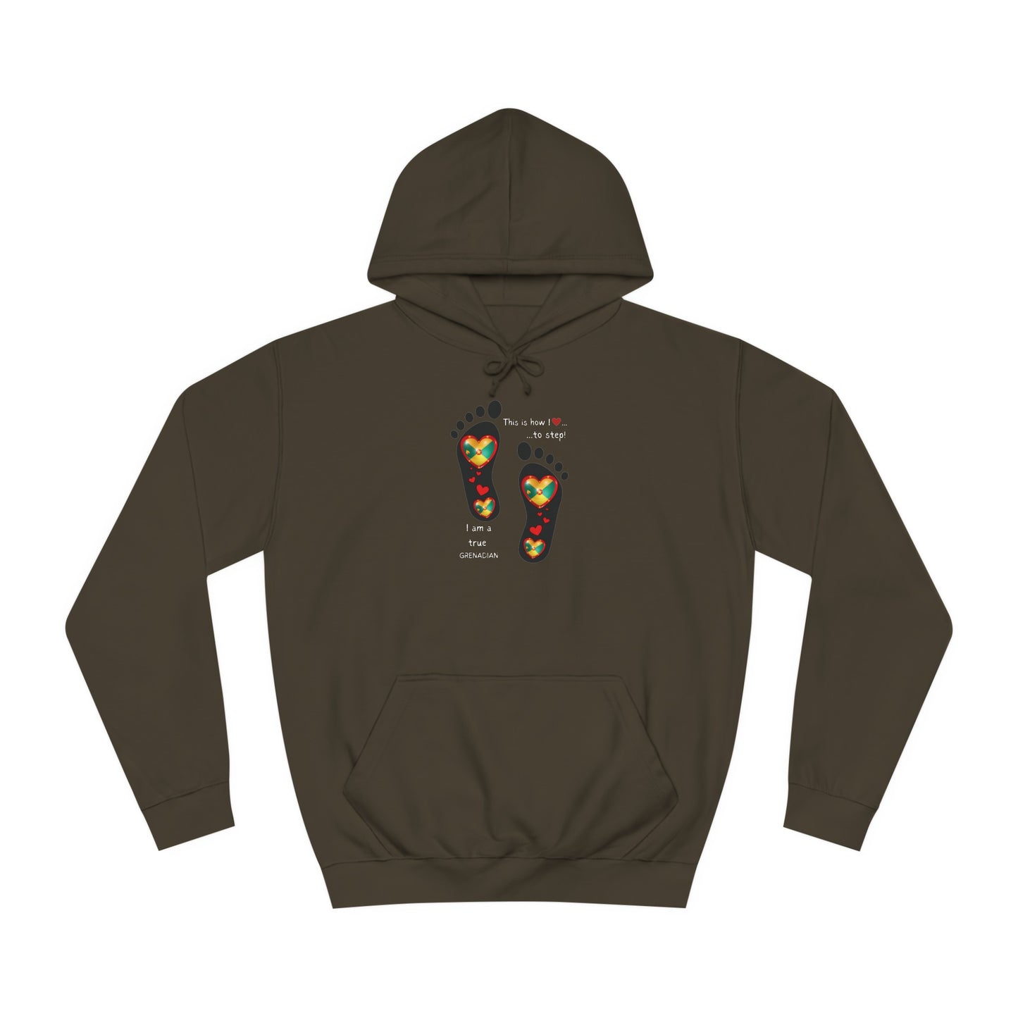 LoveJustJules Grenada Heart Flag Hoodie: Embrace Your Grenadian Pride